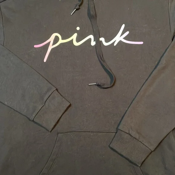PINK Victoria’s Secret Black Hoodie Size XS - Picture 2 of 5